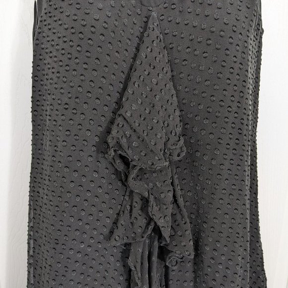 CHLOÉ RARE Black 100% Silk Chiffon Front Ruffle Layered Ruffled Hem Dress - 6 - Picture 7 of 14